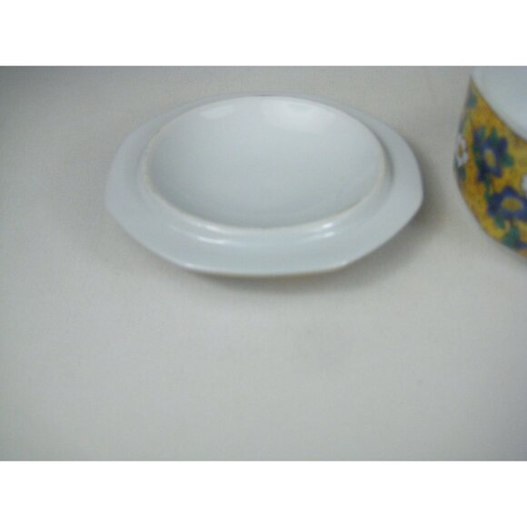 Kutani Takahashi Octagon Trinket Box Japan Floral Bird Vintage Lidded Porcelain - Picture 10 of 13